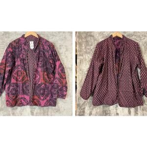 Dignity Not Charity Cotton Quilted Reversible Jacket Batik Tapestry L India